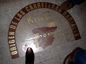 The Kilometro Cero or kilometre zero in Madrid, Spain