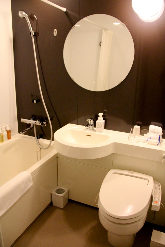 impeccably clean toilet and bath